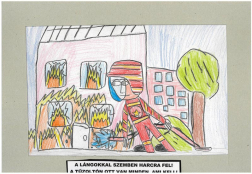 Balogh Milán (9 éves, Nyíregyháza TINI’ART Képzős Műhely és a FREE DANCE Művészeti Iskola): A lángokkal szemben harcra fel! A tűzoltón ott van minden, ami kell! Felkészítő: Nagy Zoltán