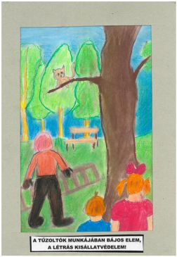 Hugert Dorka (10 éves, Nyíregyháza TINI’ART Képzős Műhely és a FREE DANCE Művészeti Iskola): A tűzoltók munkájában bájos elem, a létrás kisállatvédelem! Felkészítő: Nagy Zoltán