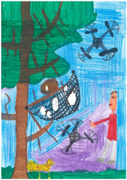 Macsek Bence (sándorfalvai Pallavicini Sándor Általános Iskola 3. osztály): A jövő: Tojásmentő drón. Felkészítő: Török Zsuzsanna